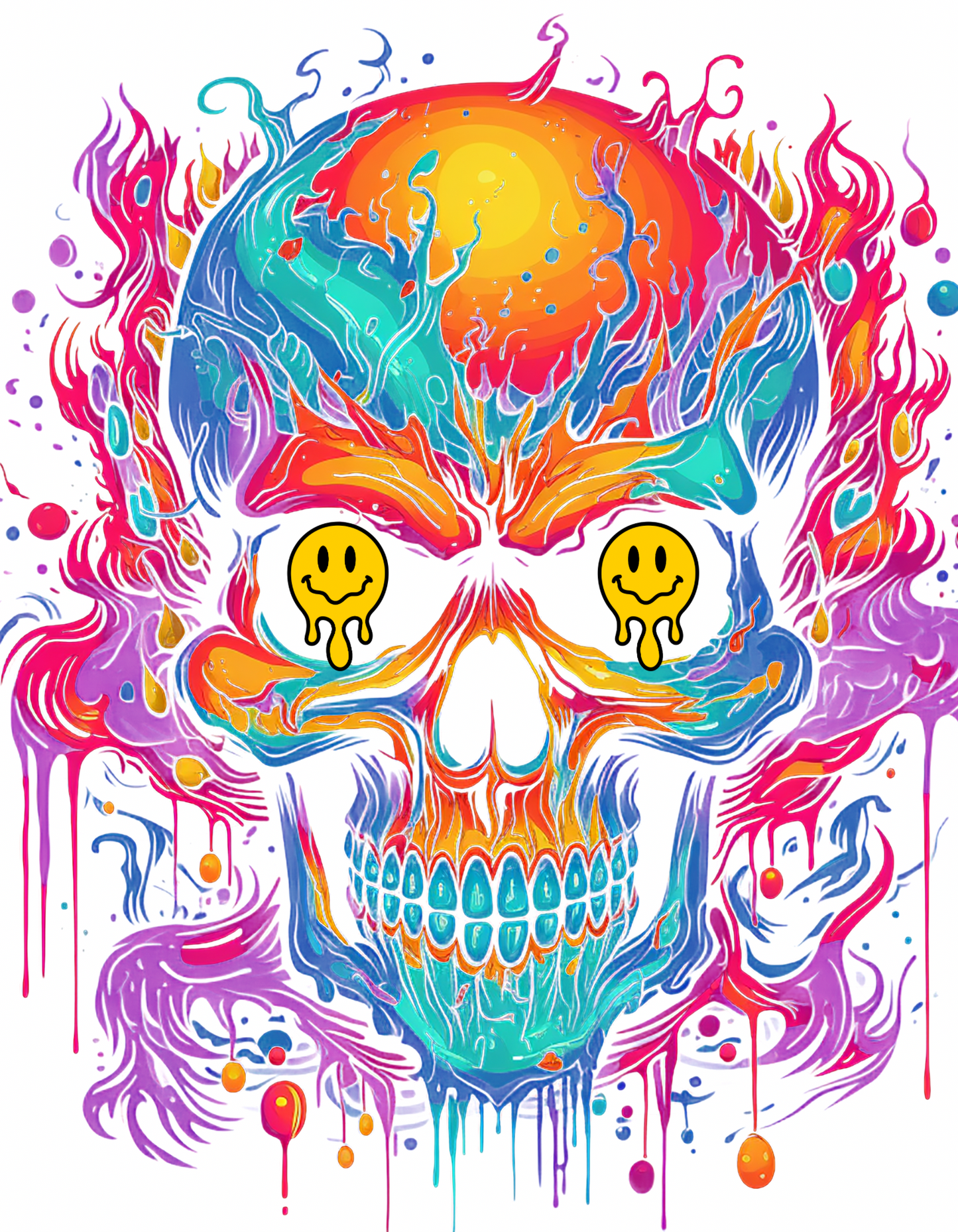 Psychedelic Skull Graphic T-Shirt