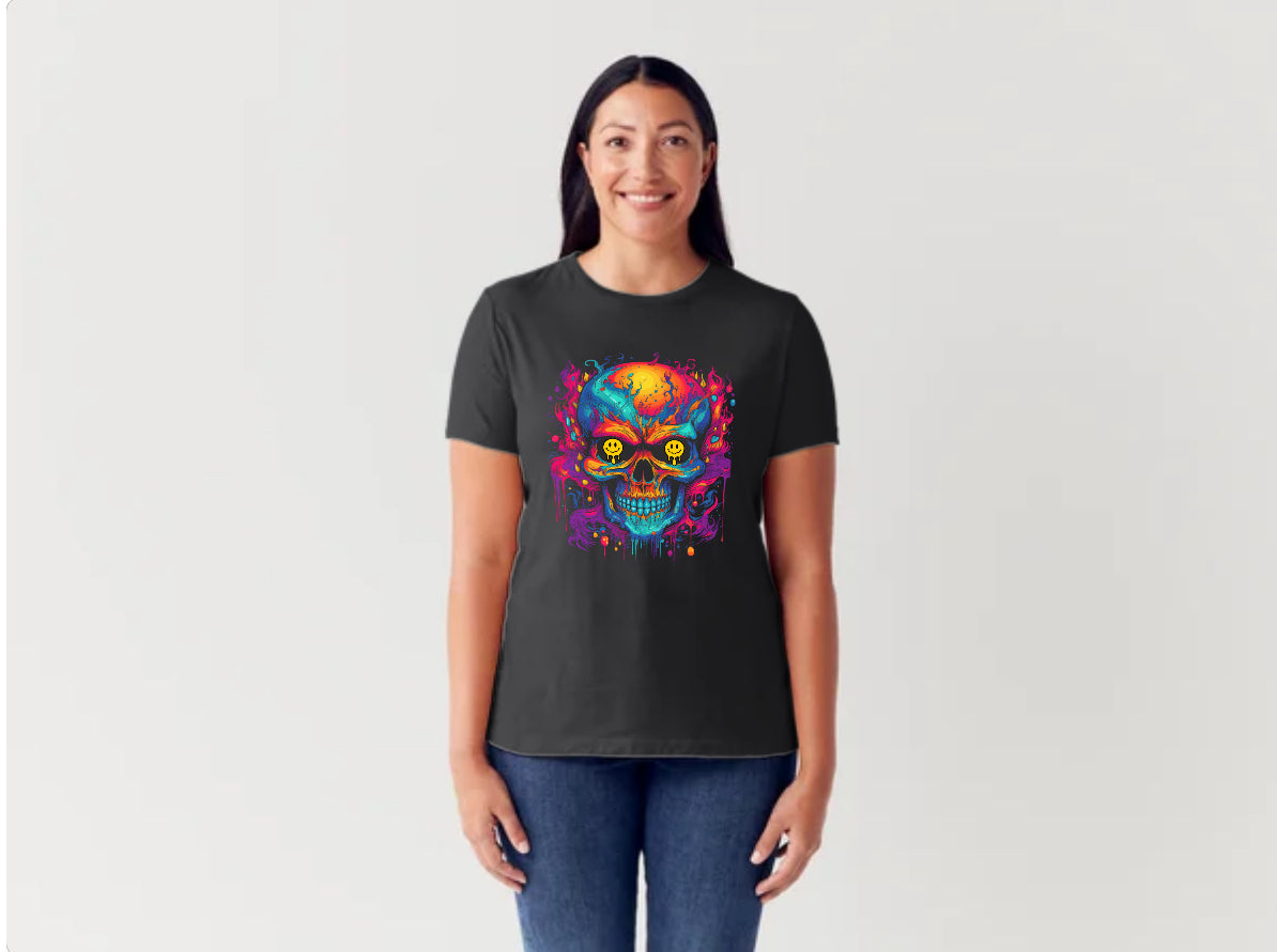 Psychedelic Skull Graphic T-Shirt